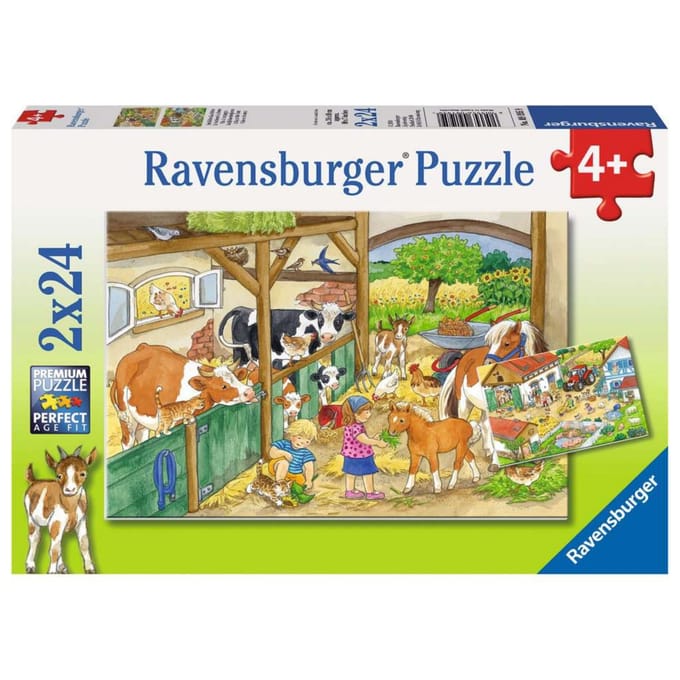 Ravensburger puzzel Vrolijk boerderijleven- 2x24 stukjes - kinderpuzzel
