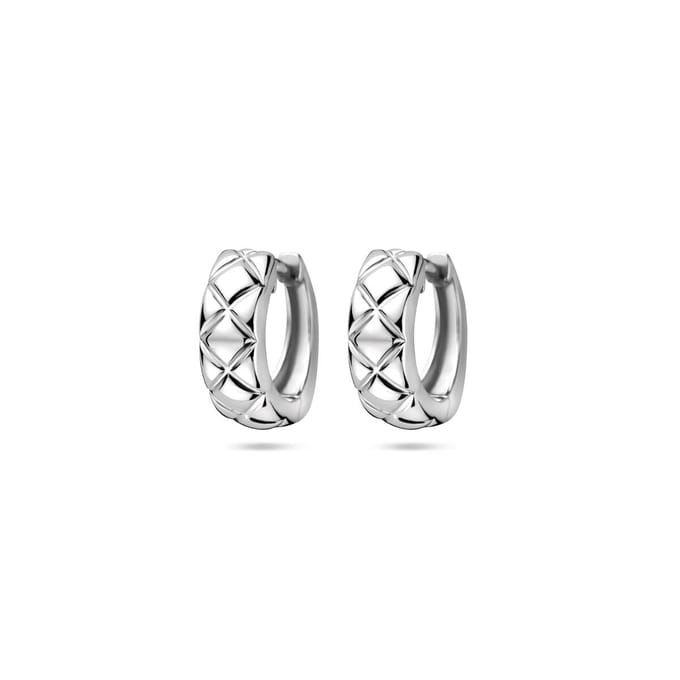 Zilver gerhodineerd klapoorringen 12,5 mm - 1339799