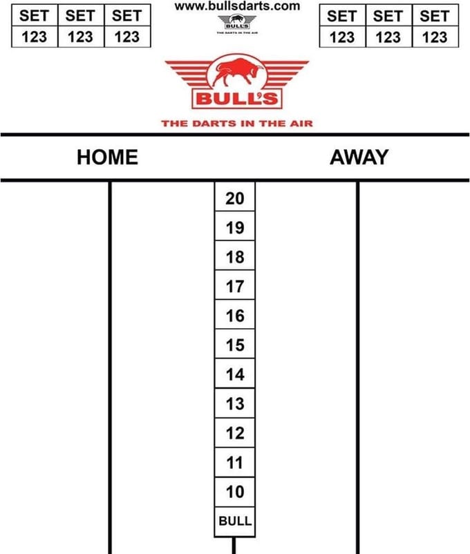 Darttel Flex Scorebord 35x25 cm.-Tactics