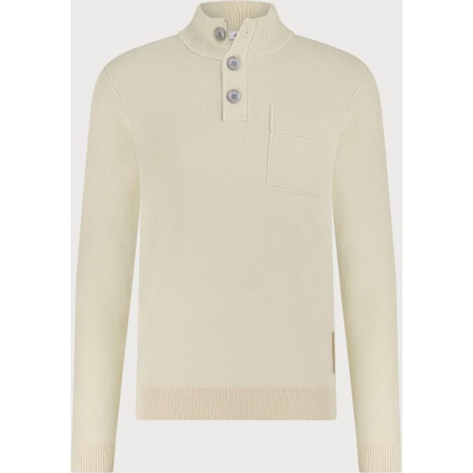 Blue Industry Half Zip Trui Off White (KBIW25-M11)