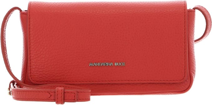 MANDARINA DUCK Leren Schoudertas Mellow Leather Crossover Bag Cayenne Rood