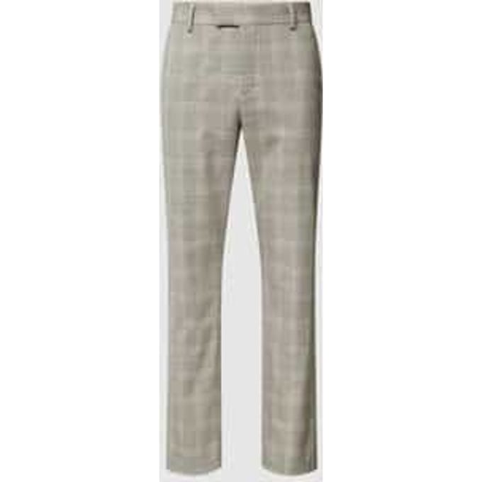 Slim fit pantalon met glencheck-motief, model 'NEIL'