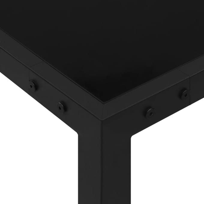 vidaXL - Tuintafel - 130x130x72 - cm - staal - en - glas - zwart