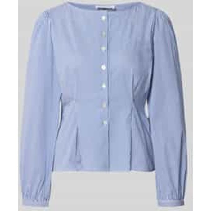 Blouse van katoenmix met peplumzoom