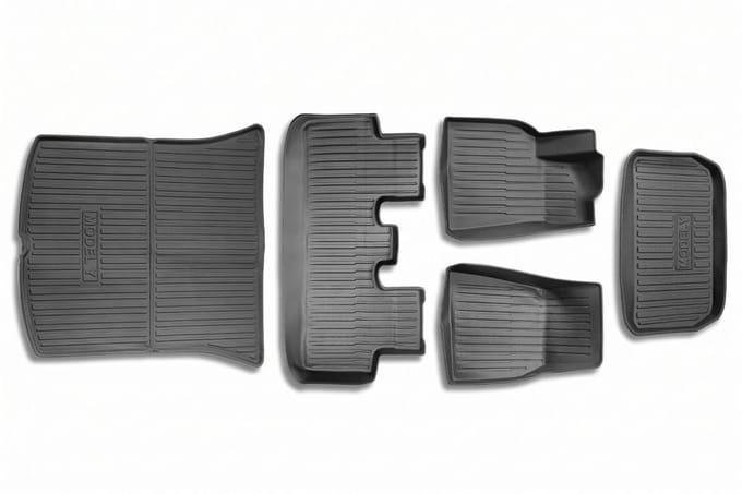 Tesla Model Y Juniper Standard Rubber Mattenset – Complete All Weather Vloermatten Set - Interieur Accessoires