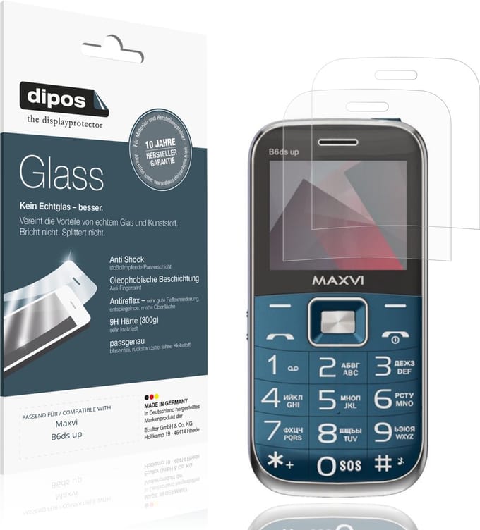 dipos – 2x Matte Pantserfolie geschikt voor Maxvi B6ds up | 9H Screenprotector