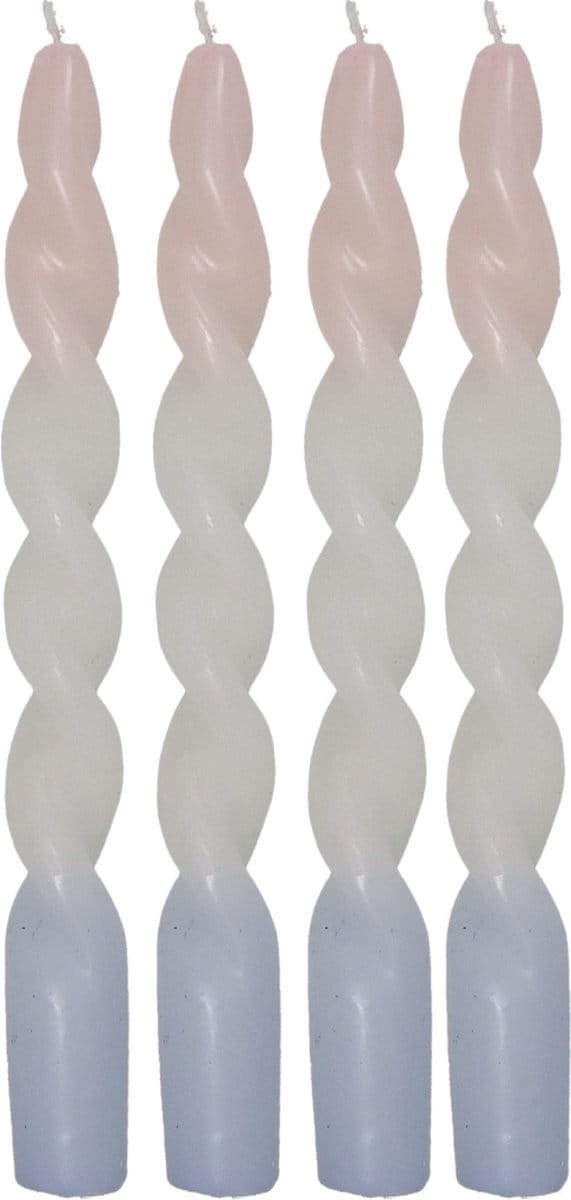 HD Collection Dinerkaars (set 4 Stuks) Twisted - Wax - Roze - 3 x 24 x 3 cm (BxHxD)
