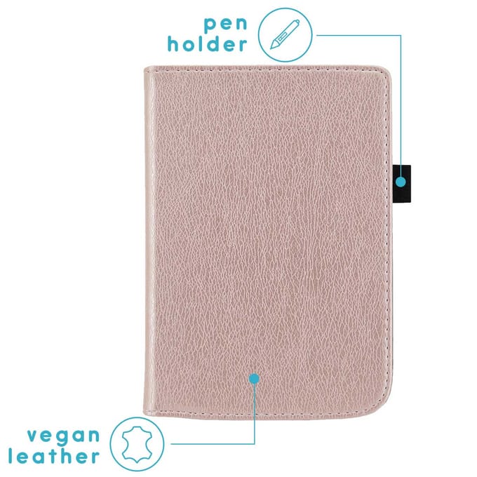 imoshion Vegan Leather Bookcase voor de Pocketbook Touch Lux 5 / HD 3 / Basic Lux 4 / Vivlio Lux 5 - Rosé Goud