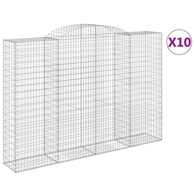vidaXL - Schanskorven - 10 - st - gewelfd - 300x50x200/220 - cm - ijzer
