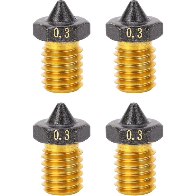 Lot de 4 buses d'imprimante 3D revêtues PTFE à haut débit pour impression à haute vitesse, extrudeur, buse en laiton pour 0.3mm