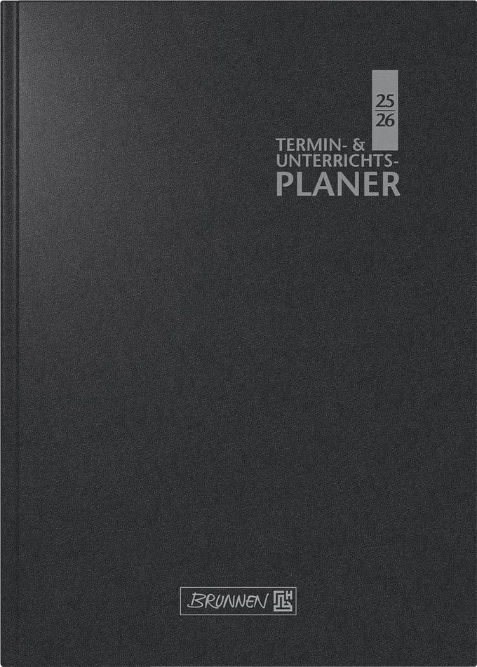 Professionele Lesplanner & Weekplanner A5 (Aug 2025 - Jul 2026) Zwart | Hardcover