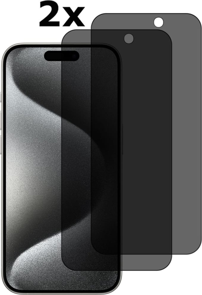 Privacy Screenprotectors Geschikt voor iPhone 15 Pro Max screenprotector Privacy - 2 Stuks - Arara tempered glass van - gehard glas
