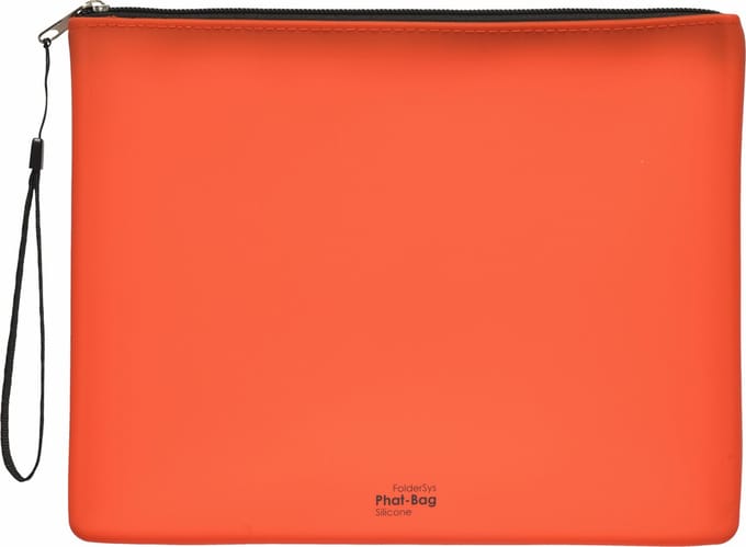 FolderSys Phat-Bag Siliconen Toilettas / Etui A5, rood met rits en draaglus, 2 stuks