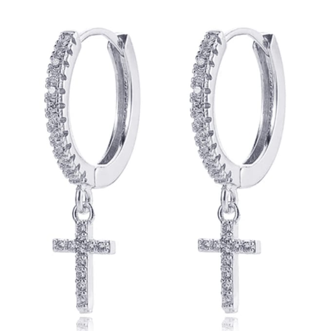 LGT JWLS Oorringen met Kruis Hanger - Cross Silver
