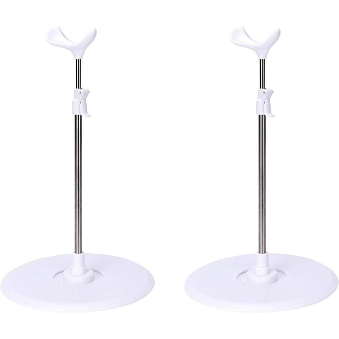Lot de 2 supports de poupée en acier inoxydable pour poupées BJD et SD, Accessoires d'exposition pour poupées 1/3, Supports, white