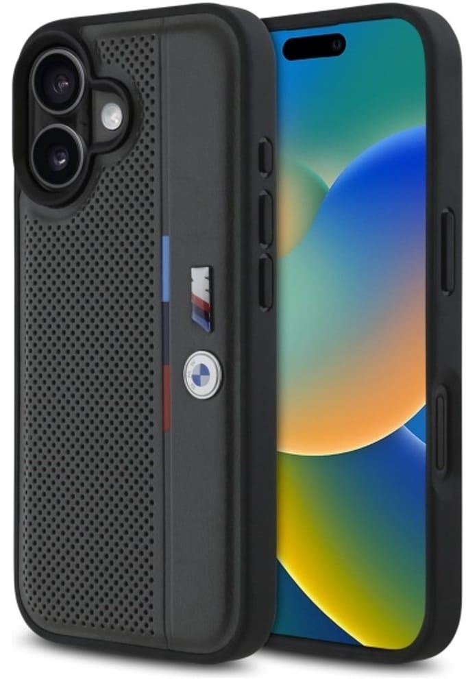BMW M Serie - Antraciet Etui - Perforeerd Tricolor - Voor iPhone 16
