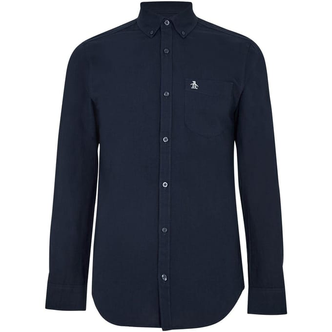 Original Penguin Heren Oxford Katoenen Button-Down Overhemd (Yale Blauw)