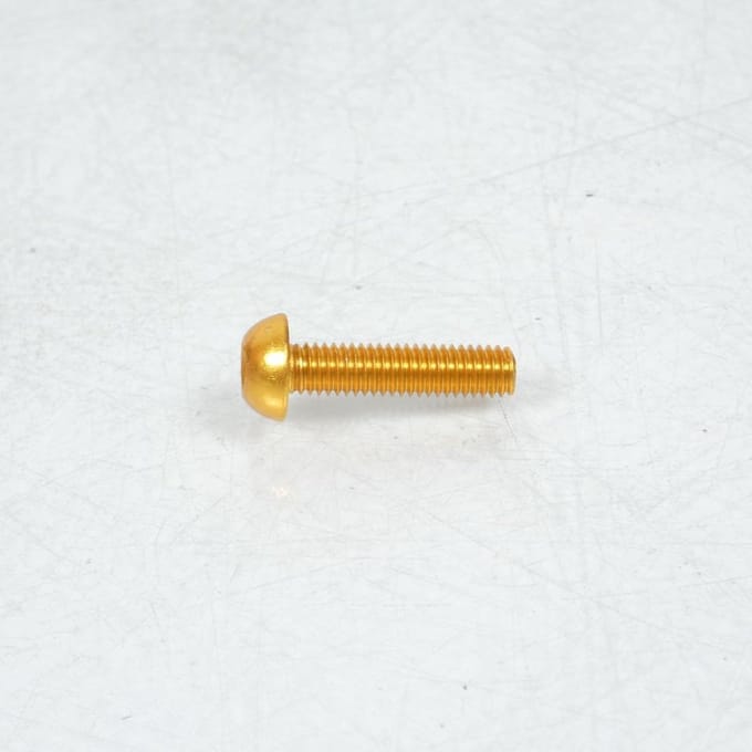 Vis Dôme BTR 5mm M6 pas 100 25mm annodisé Or 3AS Racing pour moto Neuf