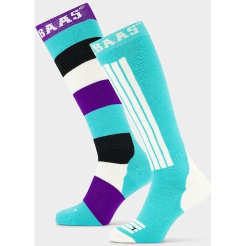 Poederbaas Skisokken 2-pack Striped Mint-35/38