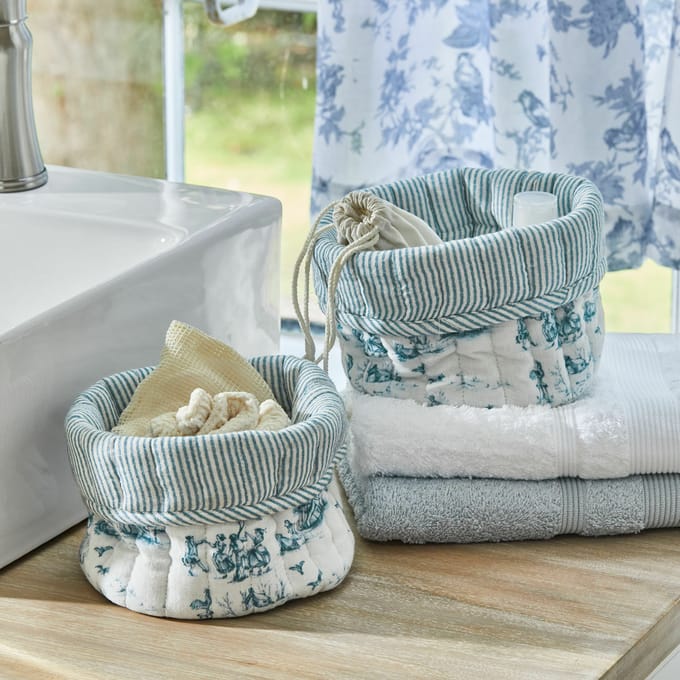 LOBERON Mand set van 2 Emilie blauw/crème