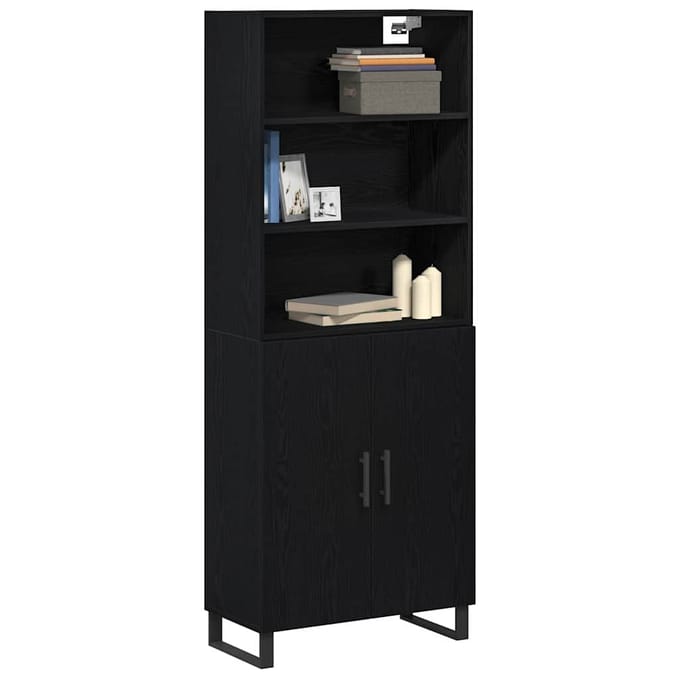 vidaXL - Highboard - 2 - st - Zwart - Eiken - 69,5 - x - 34 - x - 180 - cm