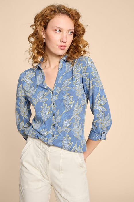 White Stuff Annie Jersey Shirt Blue Multi Taglia: 6 REGULAR | Magliette intime Outlet | Donna | Blu