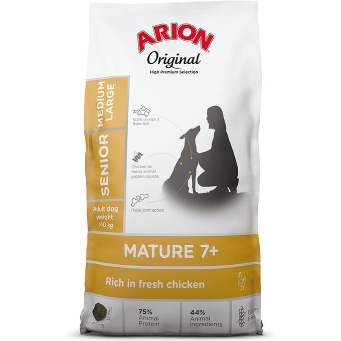 2x12 kg Arion Original Mature 7+ Medium/Large Kip hondenvoer droog