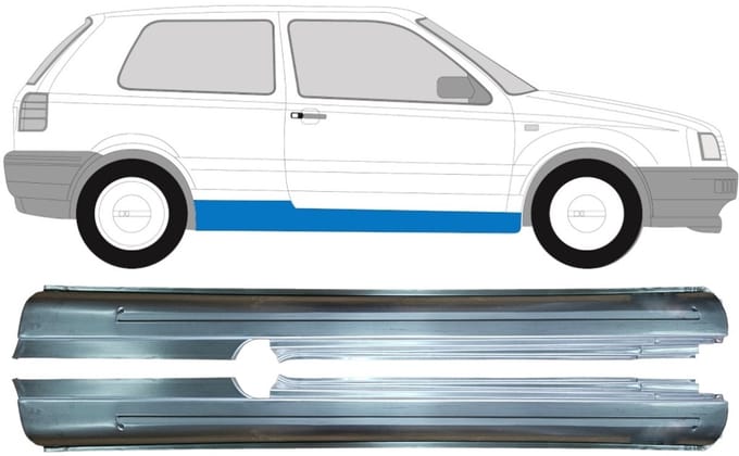 Volledige dorpel voor Volkswagen Golf 3 1991-1998 / Links + Rechts / Set