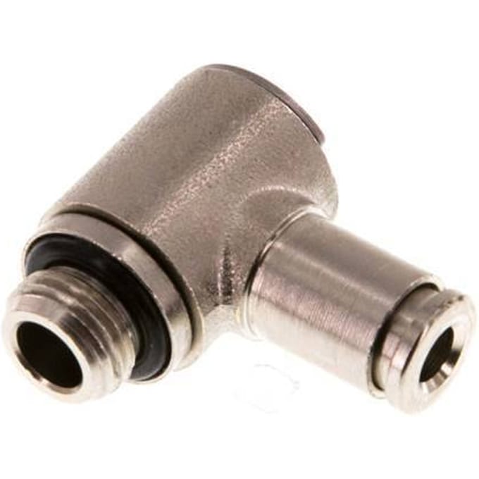 4mm x G1/8'' 90 graden L-vorm Messing Insteekfitting Buitendraad Draaibaar NBR