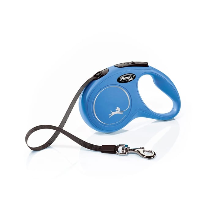 Flexi New Classic Tape - Hondenriem - Blauw - S - 5 m - (<15 kg)