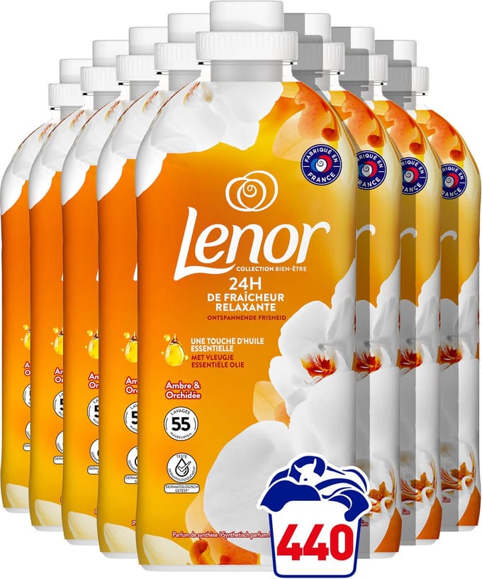 Lenor Wasverzachter Amber & Orchidee - 8 x 55 Wasbeurten