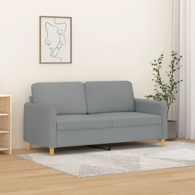 Vidaxl Bank 2-zits, Lichtgrijs, 140 Cm, Bekleed met Stof