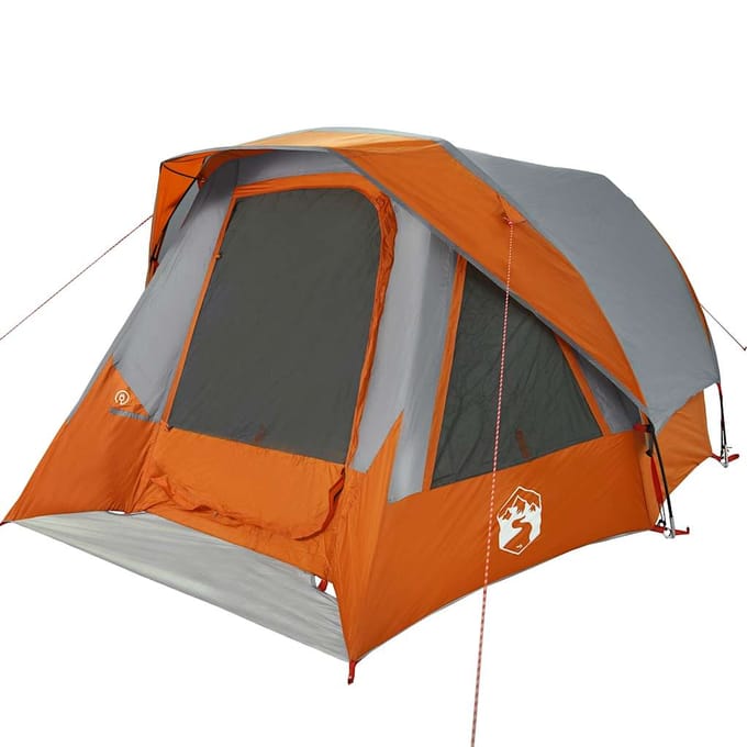 vidaXL - Tent - 4-persoons - waterdicht - grijs - en - oranje