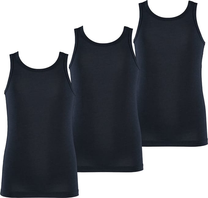 Apollo Jongens Singlet Hemd Bamboe 3-Pack Blauw - Maat  134/140
