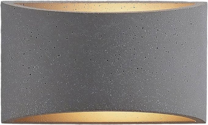 Moderne wandlamp in aluminium en beton voor woon- en eetkamer