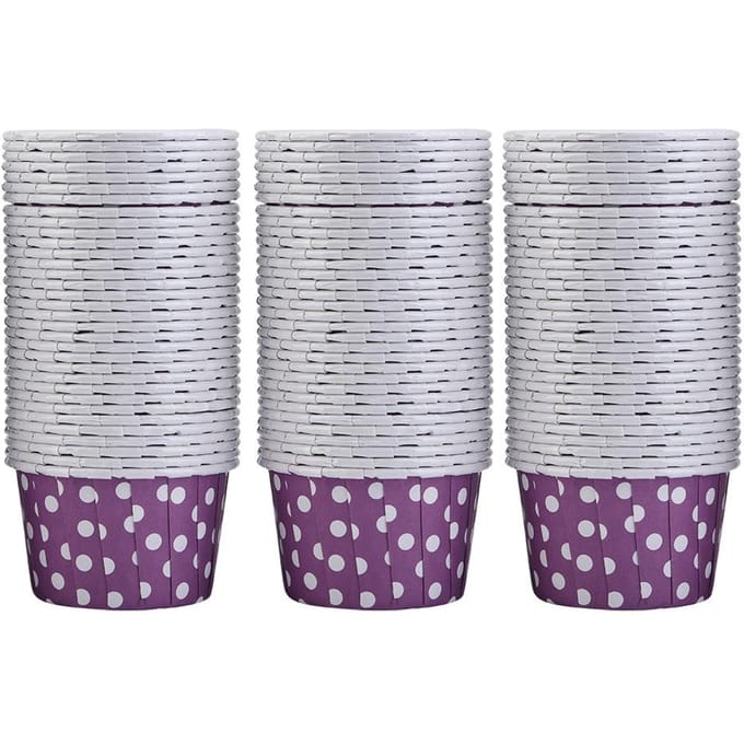 100 STUKS Mini Cupcake Vormpjes Papier Rond Cake Bakbekers Muffin Cases Thuisfeest Bruiloft Paars gray