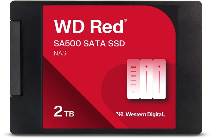 WD Red SA500 - Interne SSD - 2TB - 2.5 inch - SATA III - NAS Geoptimaliseerd