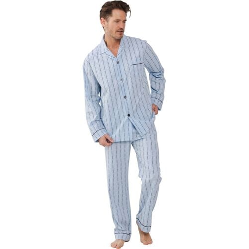 Robson Heren Pyjamaset - Vertical - Katoen - Knoopsluiting - Maat 68