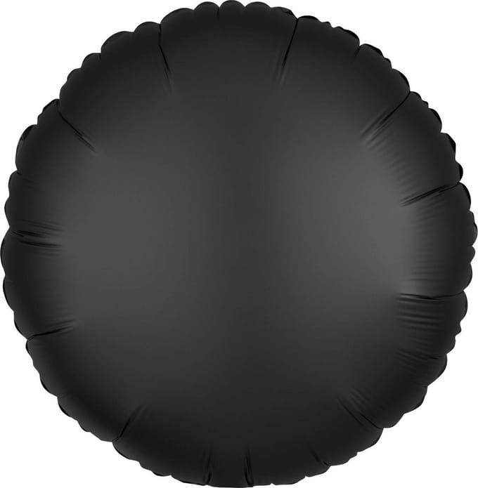 Amscan - Folieballon Satin Black Rond, 43cm