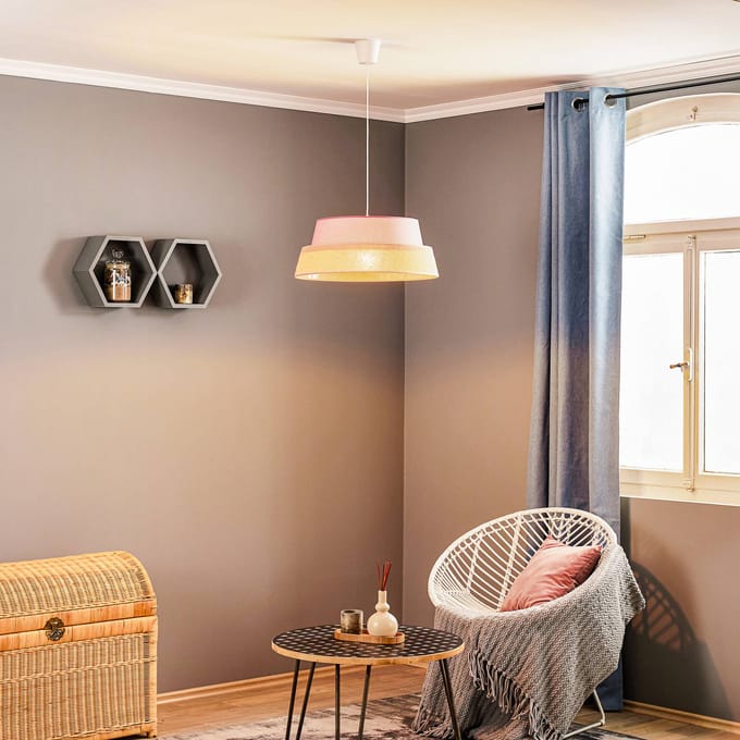 Duolla Hanglamp Galaxy Soft Nature, roze/bruin