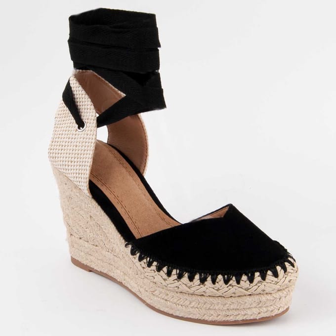 Espadrille compensée pour femme. Montevita Esparteo3 102786 40 noir