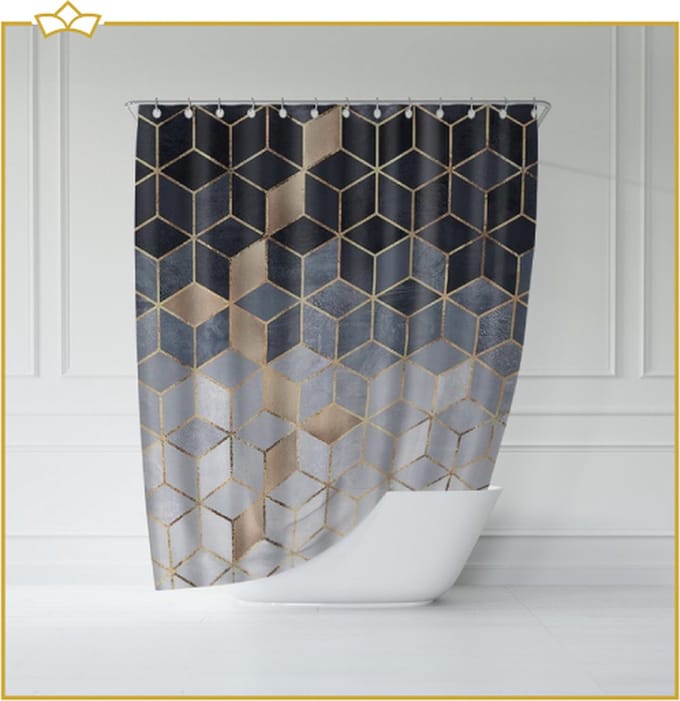 ATTREZZO® Douchegordijn Kubus - 180x180 cm