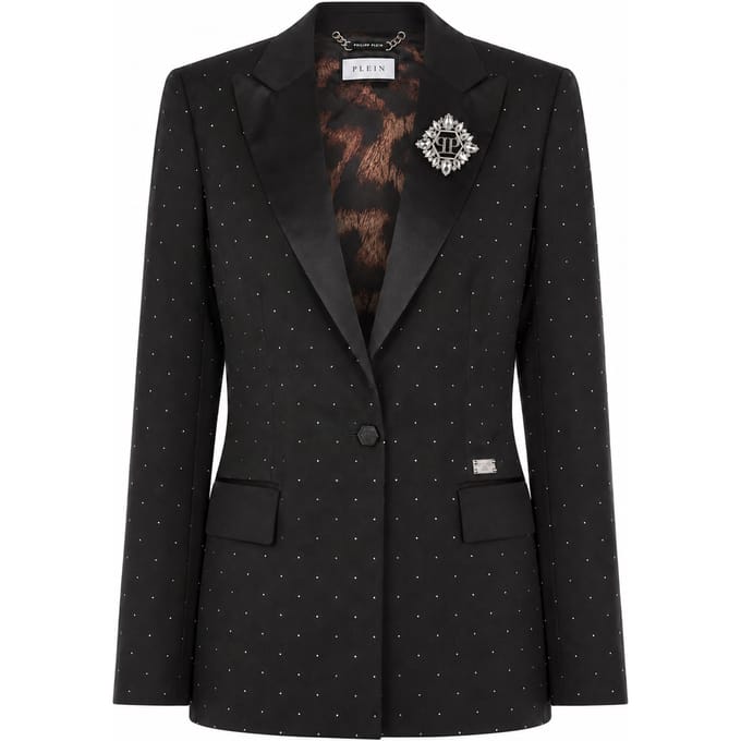 Boyfriend Fit Blazer Crystal Strass