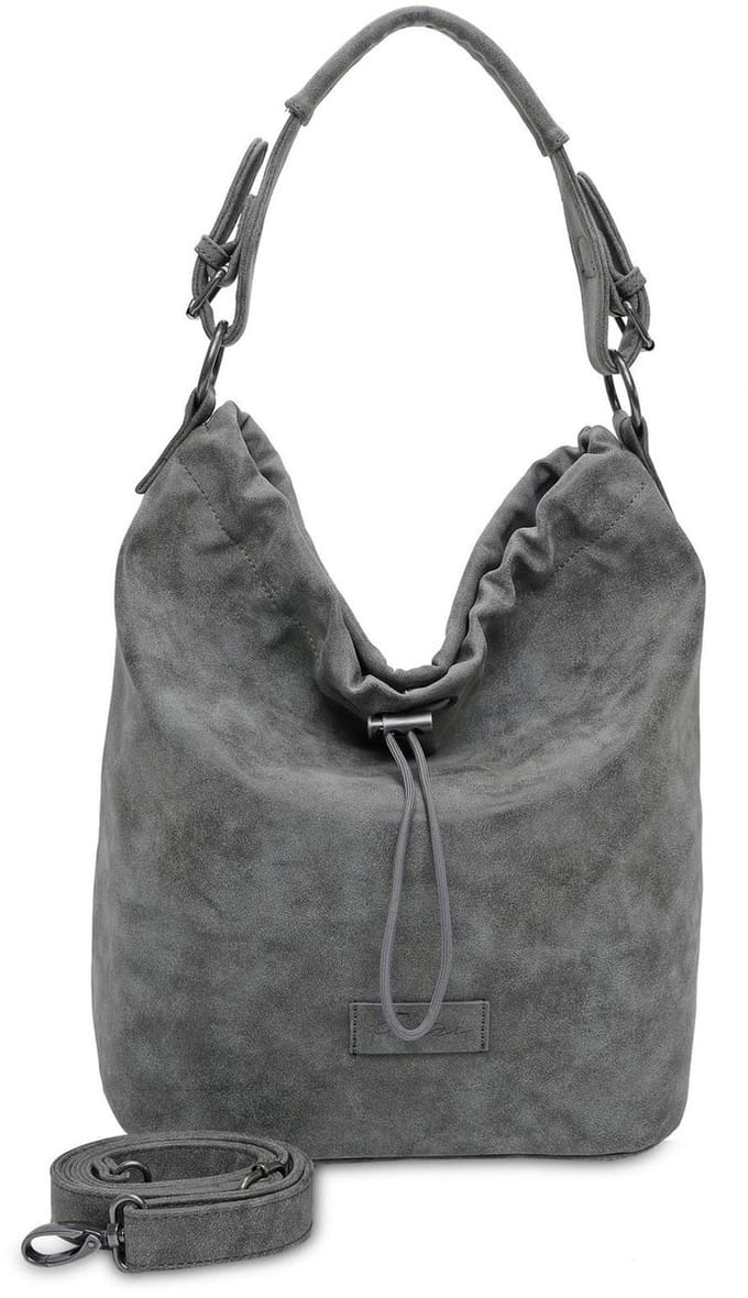 Fritzi aus Preußen Schoudertas Poppi04 Vintage Hobo Bag Anthra Donkergrijs