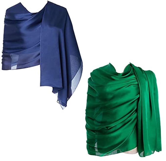 Dames Sjaals 100% Zijde Lange Lichte Sjaals voor Dames, Donkergrijs, One Size
