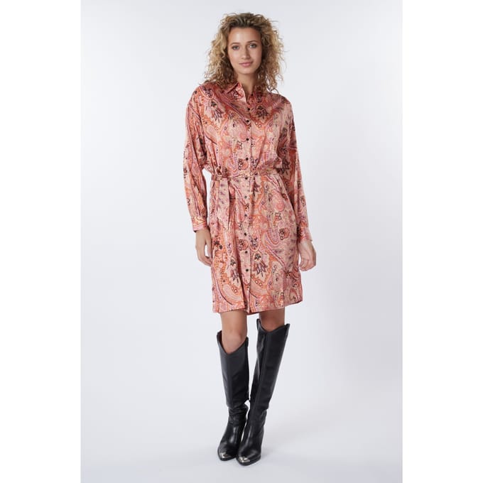 EsQualo Dress Oversized Expression Print Print Maat: 36 | Blousejurken Outlet | Dames | Roze