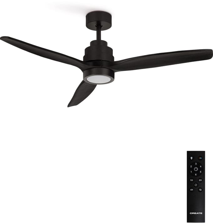 CREATE - Stille plafondventilator van 40 W met technische ABS-bladen, verkrijgbaar in verschillende maten - M - Met licht - Afstandsbediening - WIND STYLANCE