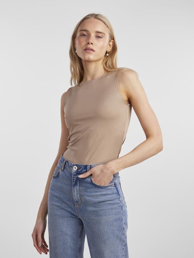 Pieces body hoge hals - Neja - XL - beige