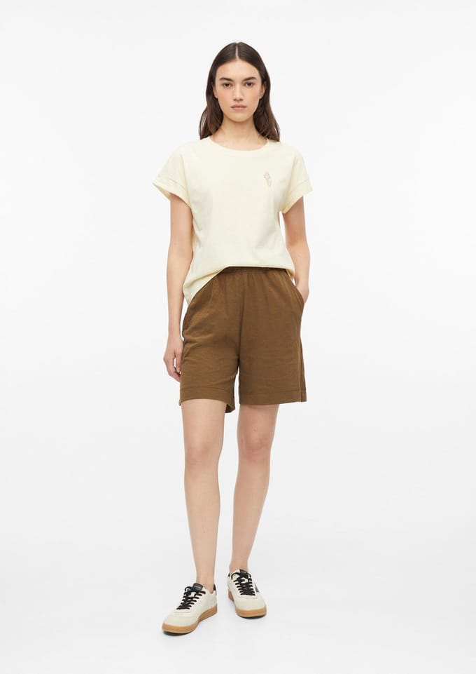 Dunne en zachte jersey met elastische taille en zijopening voor dames s.Oliver
