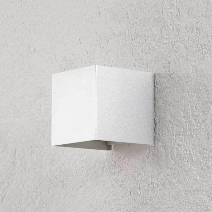 ORION LED buiten wandlamp Cube, aluminiumkleurig, metaal, 10 cm, up/down